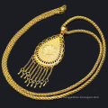 Neueste Design Saudi Dubai 24 Karat Gold Schmuck Halskette, einfache Charm Anhänger 24 Karat Gold Halskette Design